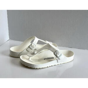 Birkenstock Gizeh EVA Women's Size 7 White Rubber Thong Sandals Comfort Adjust